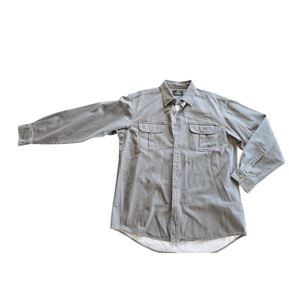 RedHead Long Sleeve Gray Denim Shirt L Mens Casual Button-Up - Picture 1 of 6